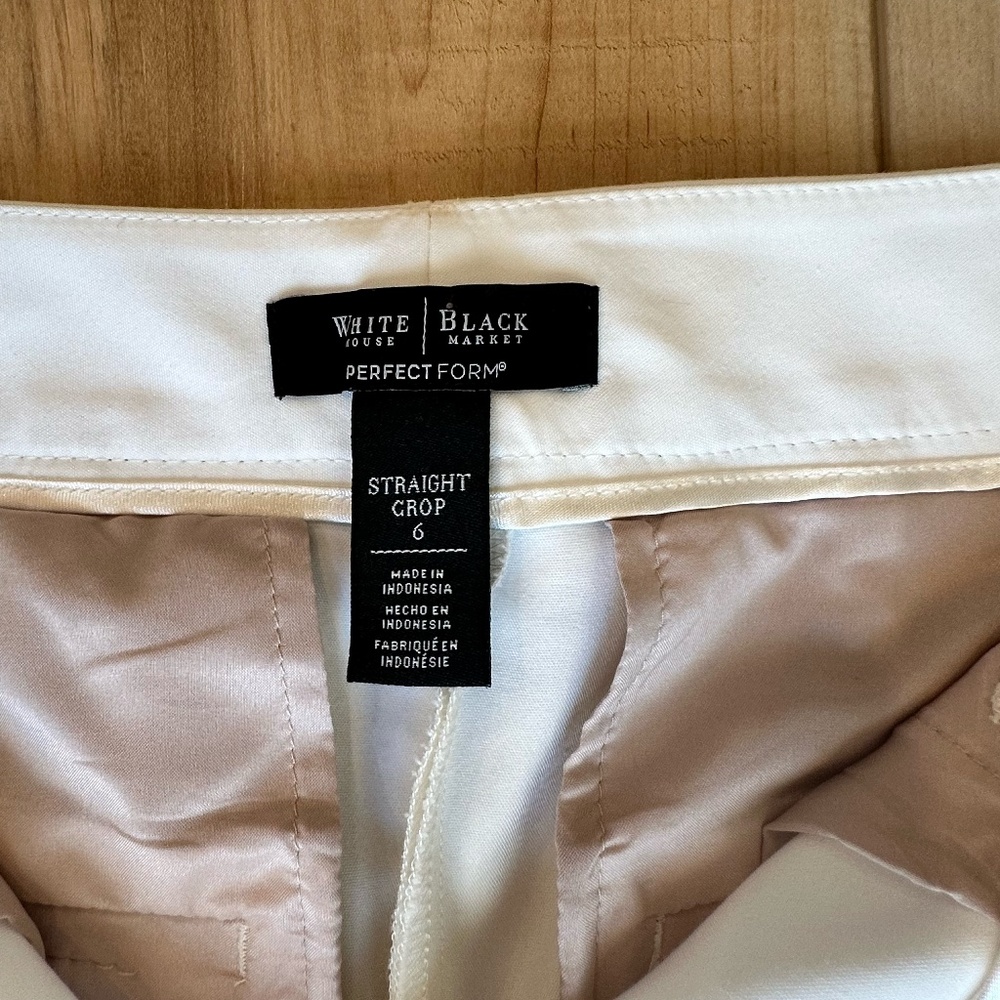 White House Black Market Perfect Form Crop Pant White Size 6 - Picture 6 of 8